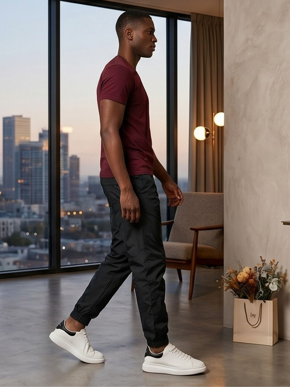 Mens Plus Size Pants, Casual Jogger Pants, Drawstring Trousers, Lightweight Gym Sweatpants, Pocketed Ankle Cuffed Tracksuit Bottoms