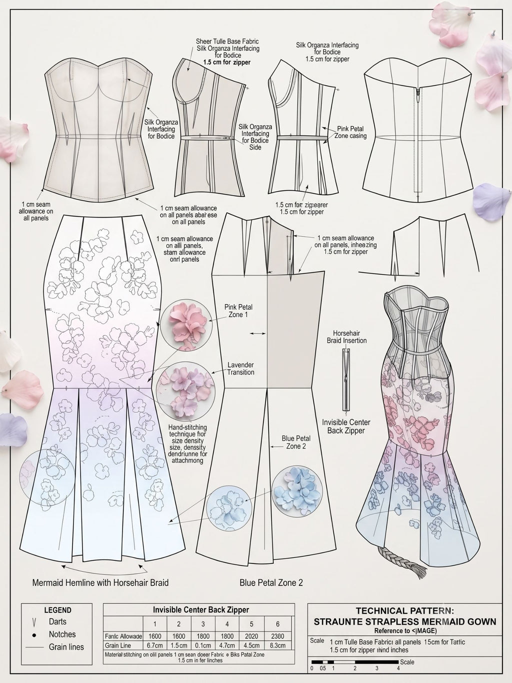 Unique Strapless Floral Maxi Dress, Embroidered Summer Party Dress, Corset Mesh Evening Dress