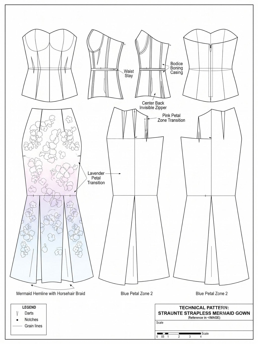 Unique Strapless Floral Maxi Dress, Embroidered Summer Party Dress, Corset Mesh Evening Dress