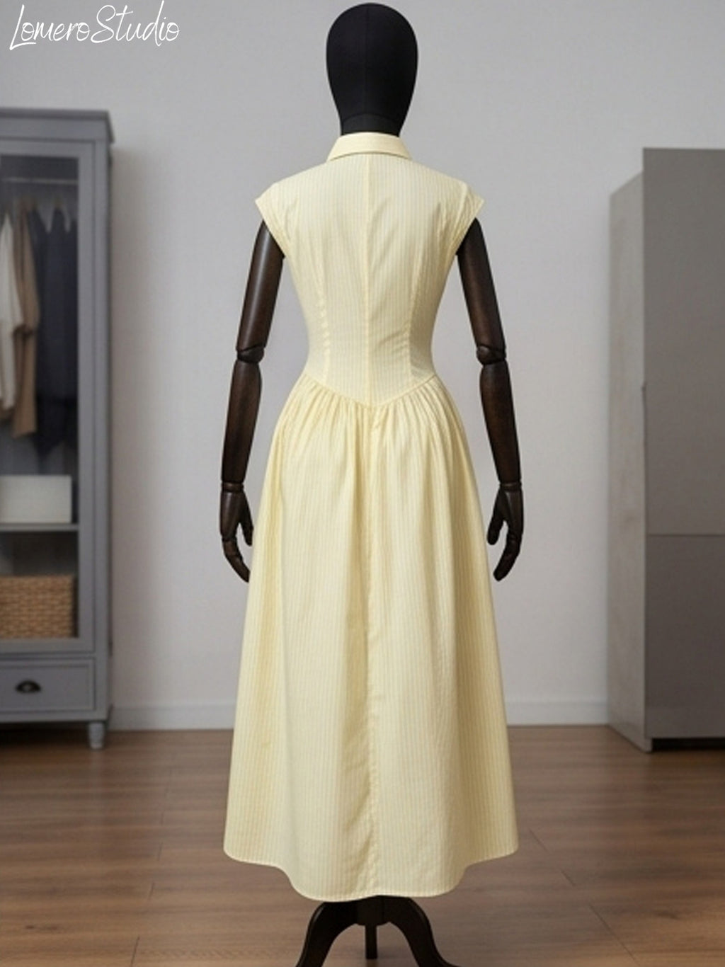 Trendy Cap Sleeve Maxi Dress for Women, Ruched Waist Collared Summer Dress, Casual Outfit