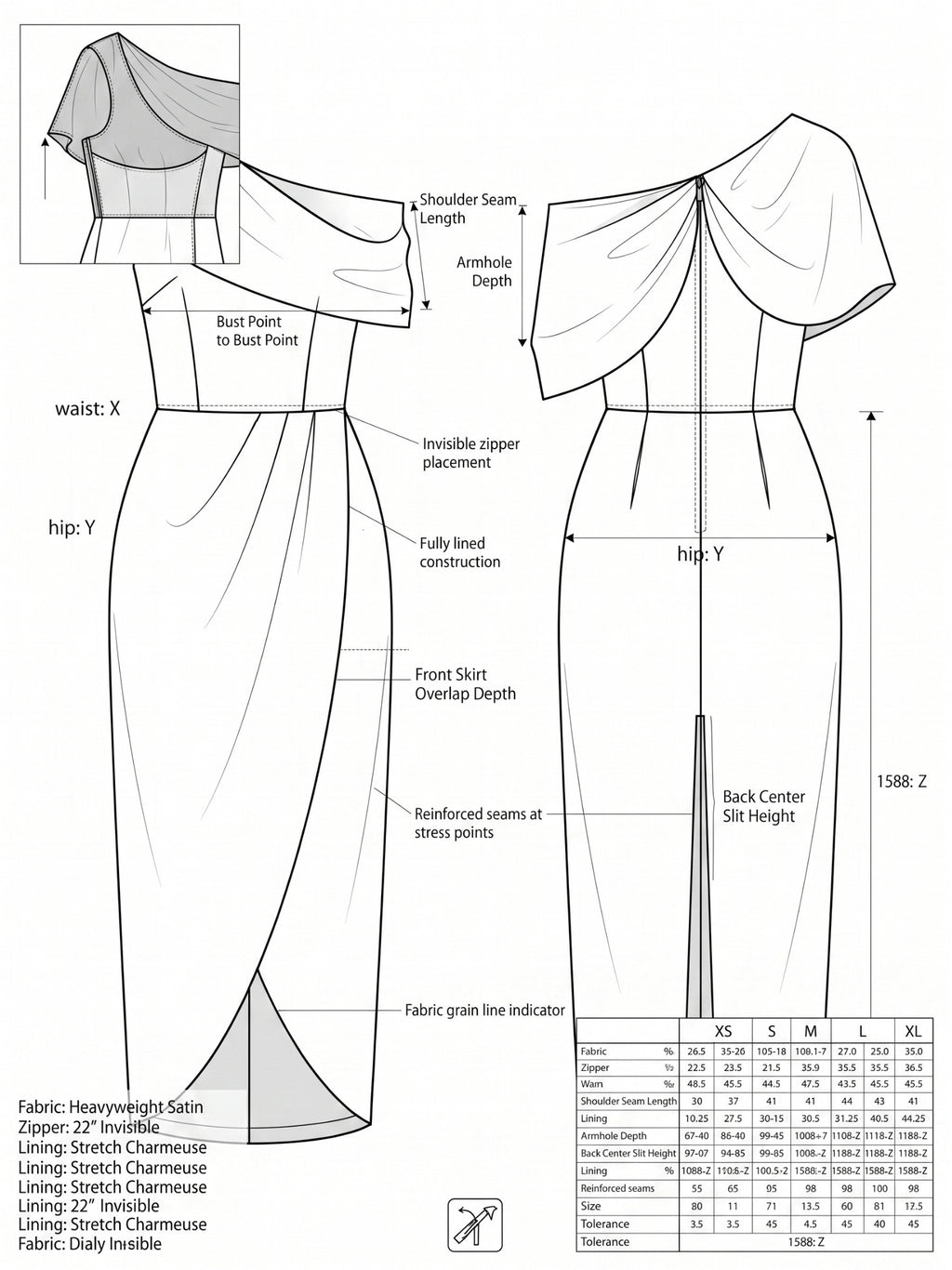 Elegant One Shoulder Cross Ruched Dress for Women, Special Occasion Evening Party Gown
