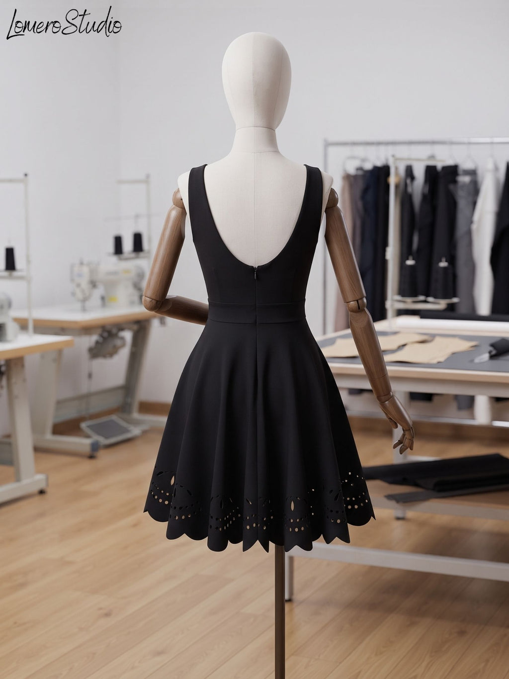 Crossover V Neck Mini Dress - Hollow Out Stretch Dress for Women