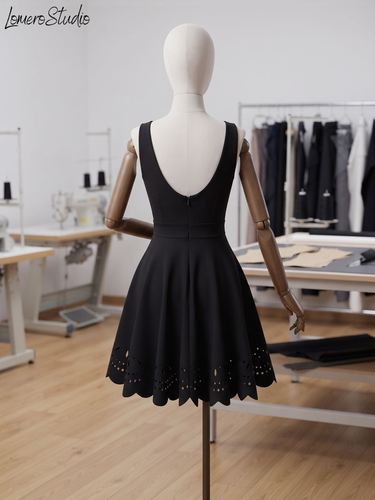 Crossover V Neck Mini Dress - Hollow Out Stretch Dress for Women