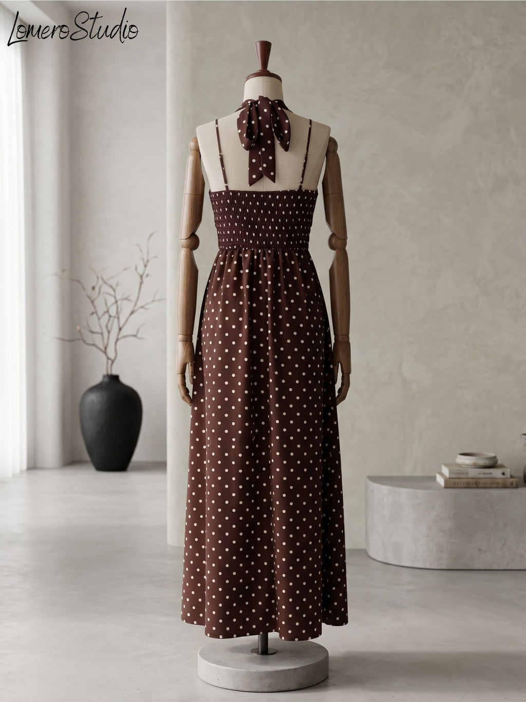 Sexy Polka Dot Vacation Dress for Women, Trendy Sleeveless Retro A-Line Maxi Dress,