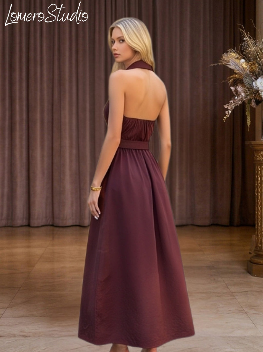 Trendy Sleeveless A-Line Dress for Women | Stylish Collared Belted Midi Dress, Casual Outfit