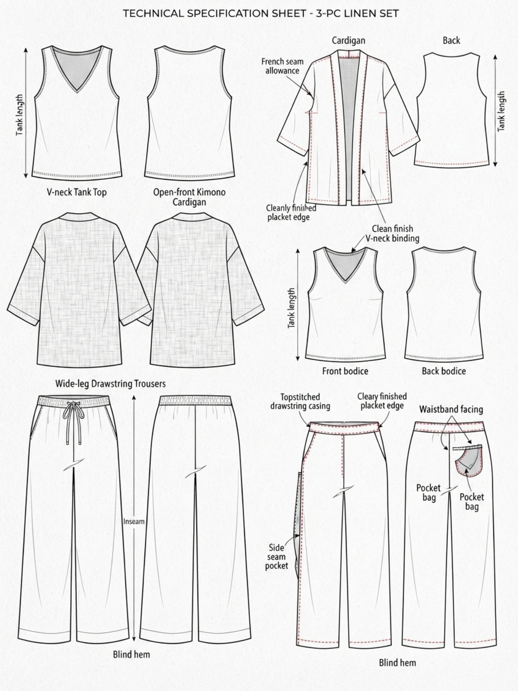 Stylish V-Neck Tank Top with Cardigan |  Unique Plus Size Pants Set | 3 Piece Set Women's Outfit
