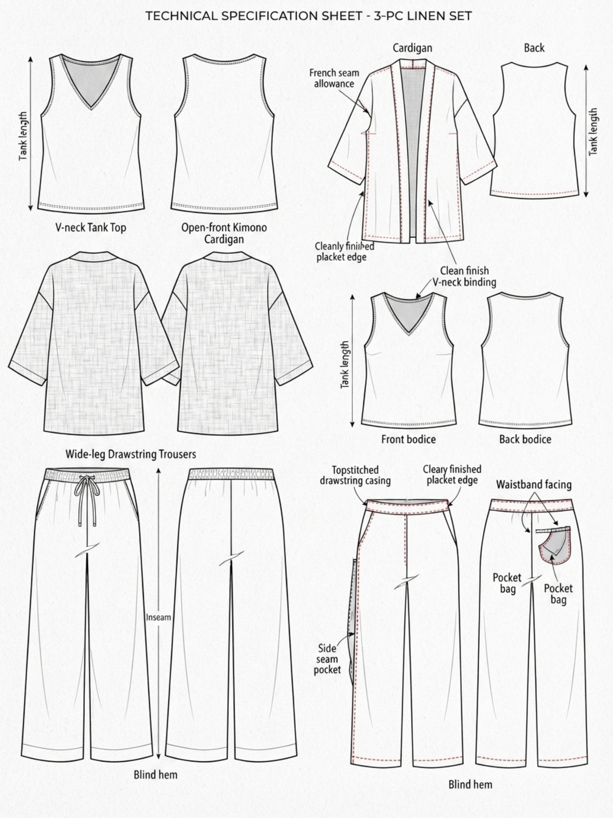 Stylish V-Neck Tank Top with Cardigan |  Unique Plus Size Pants Set | 3 Piece Set Women's Outfit