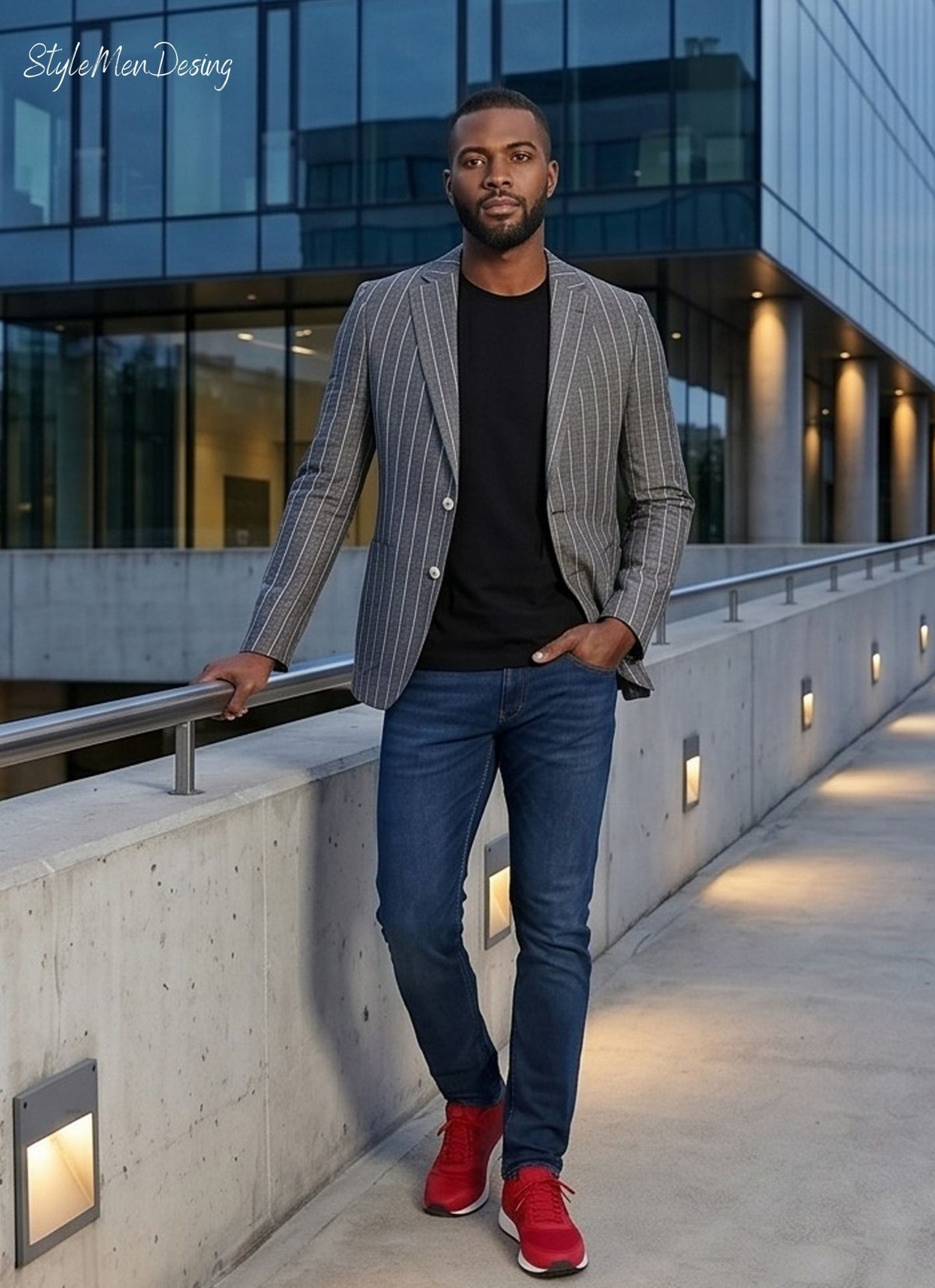 Men's Striped Linen Blend Blazer - Italian Style Slim Fit Summer Jacket for Smart Casual Looks