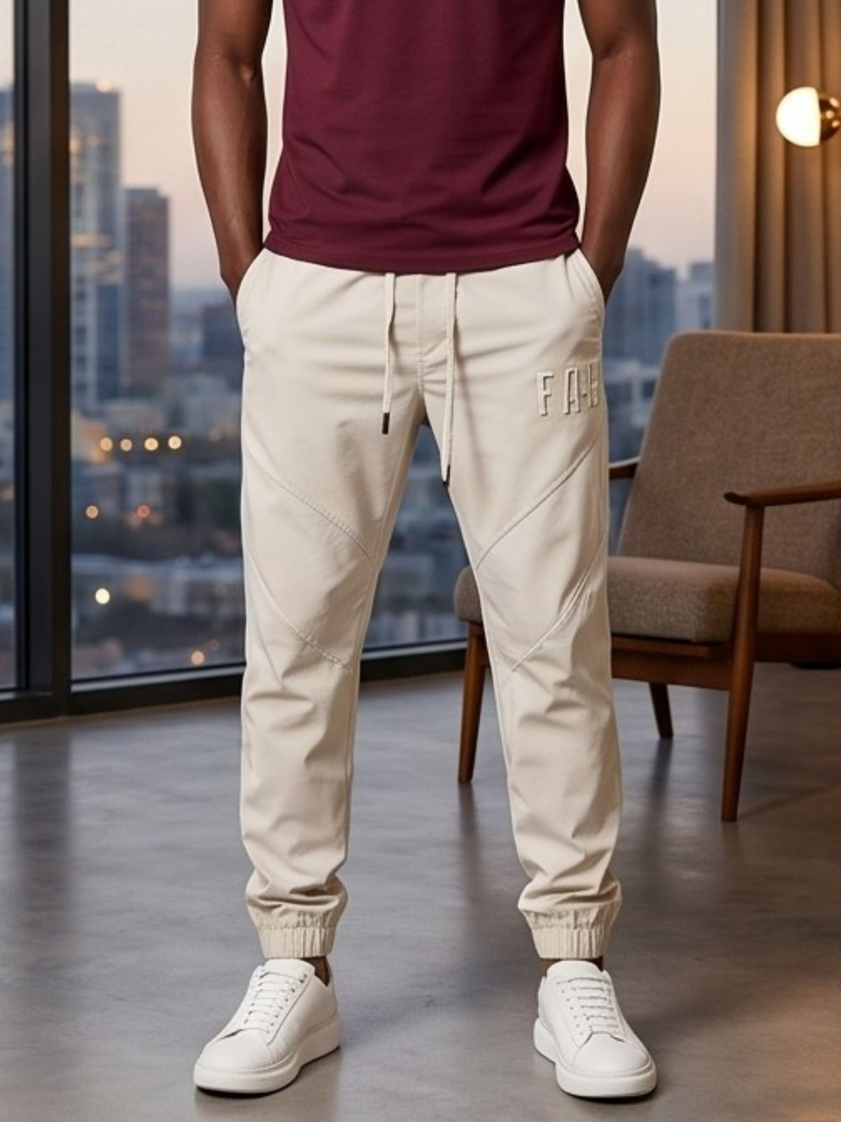 Mens Plus Size Pants, Casual Jogger Pants, Drawstring Trousers, Lightweight Gym Sweatpants, Pocketed Ankle Cuffed Tracksuit Bottoms