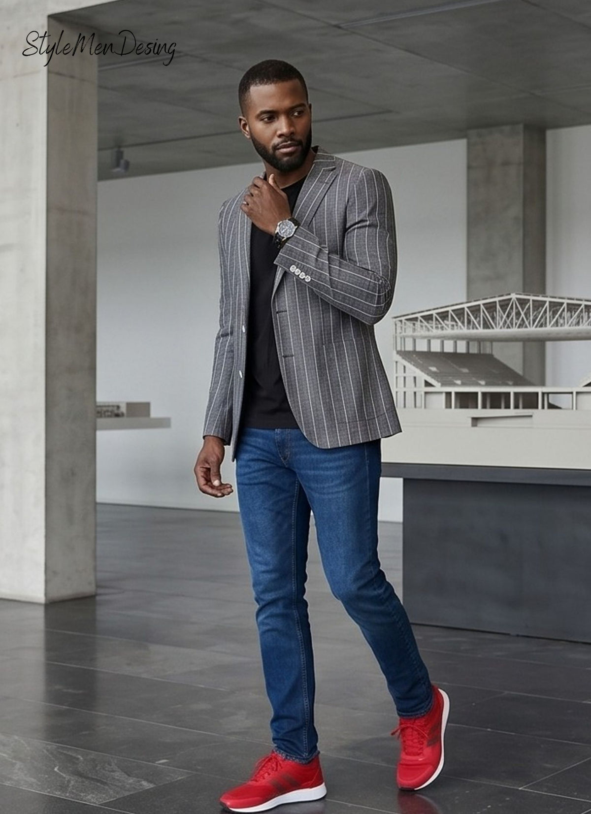 Men's Striped Linen Blend Blazer - Italian Style Slim Fit Summer Jacket for Smart Casual Looks