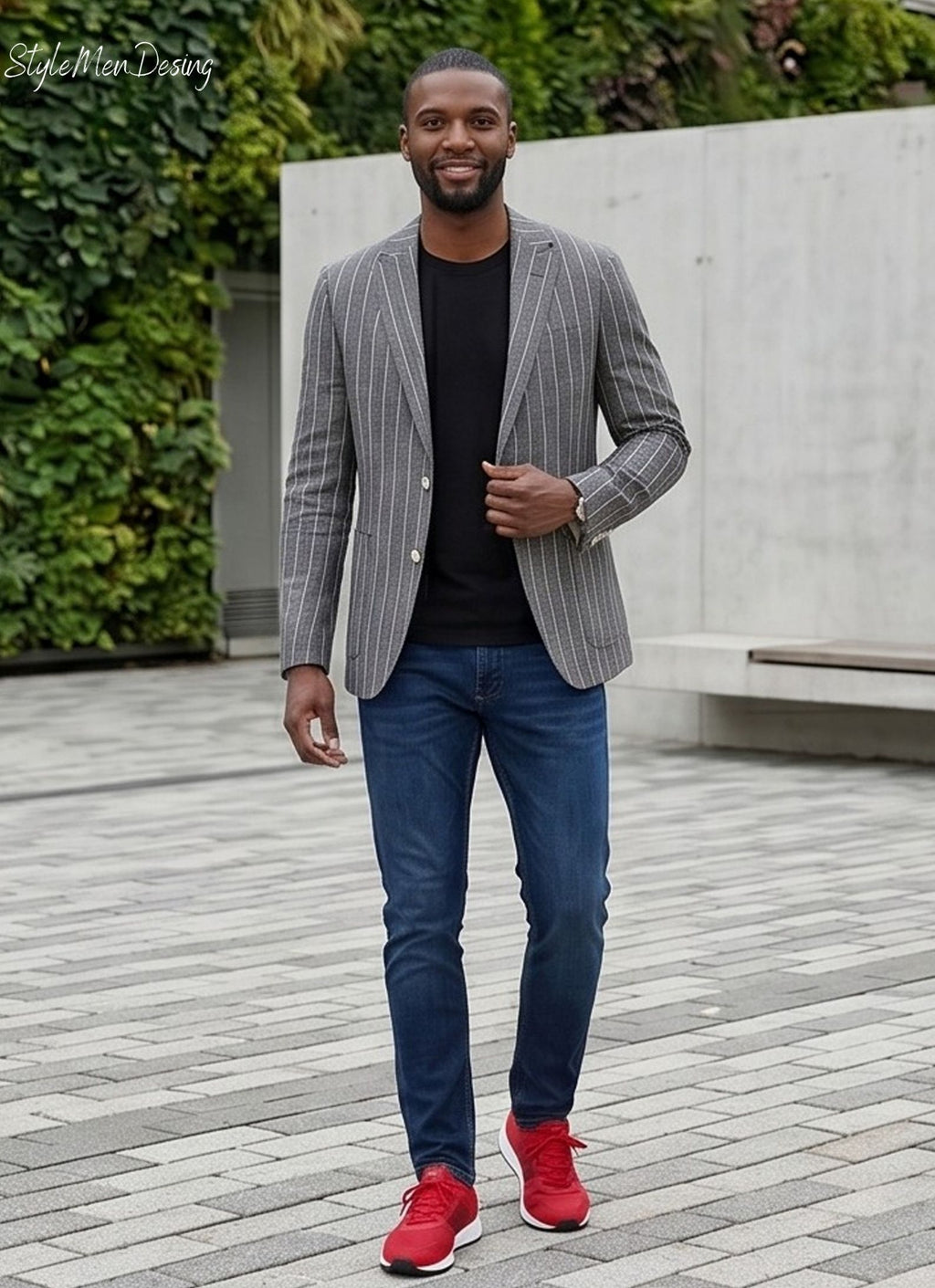 Men's Striped Linen Blend Blazer - Italian Style Slim Fit Summer Jacket for Smart Casual Looks