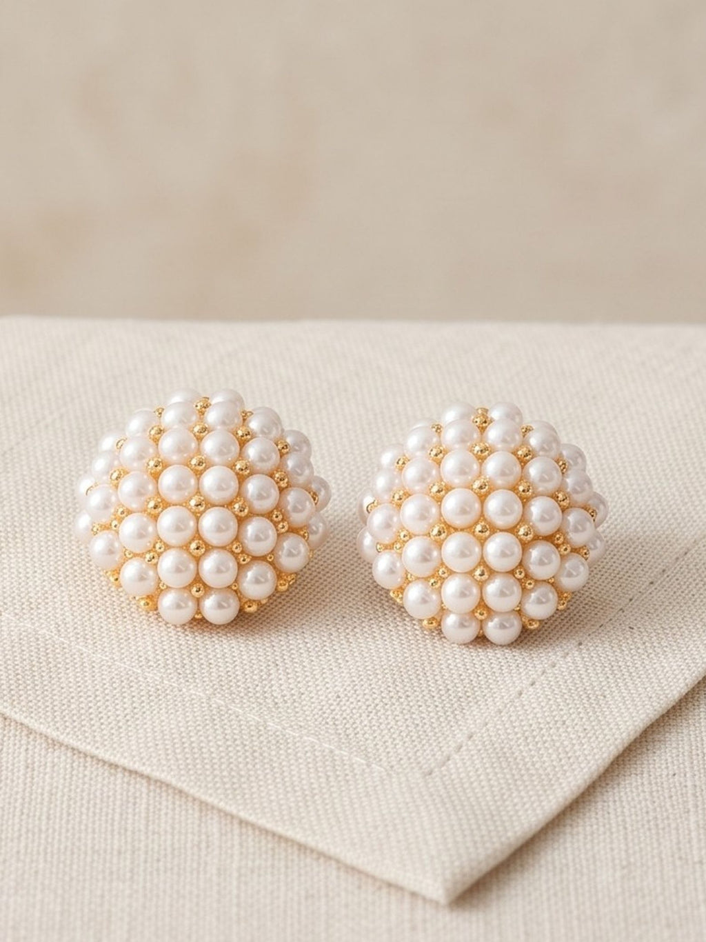 Pearl Cluster Clip-on Earrings