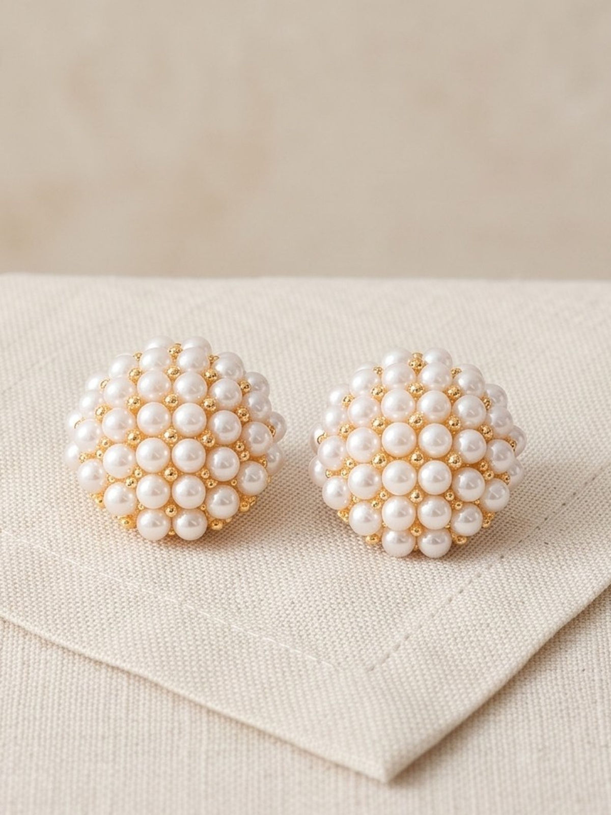 Pearl Cluster Clip-on Earrings