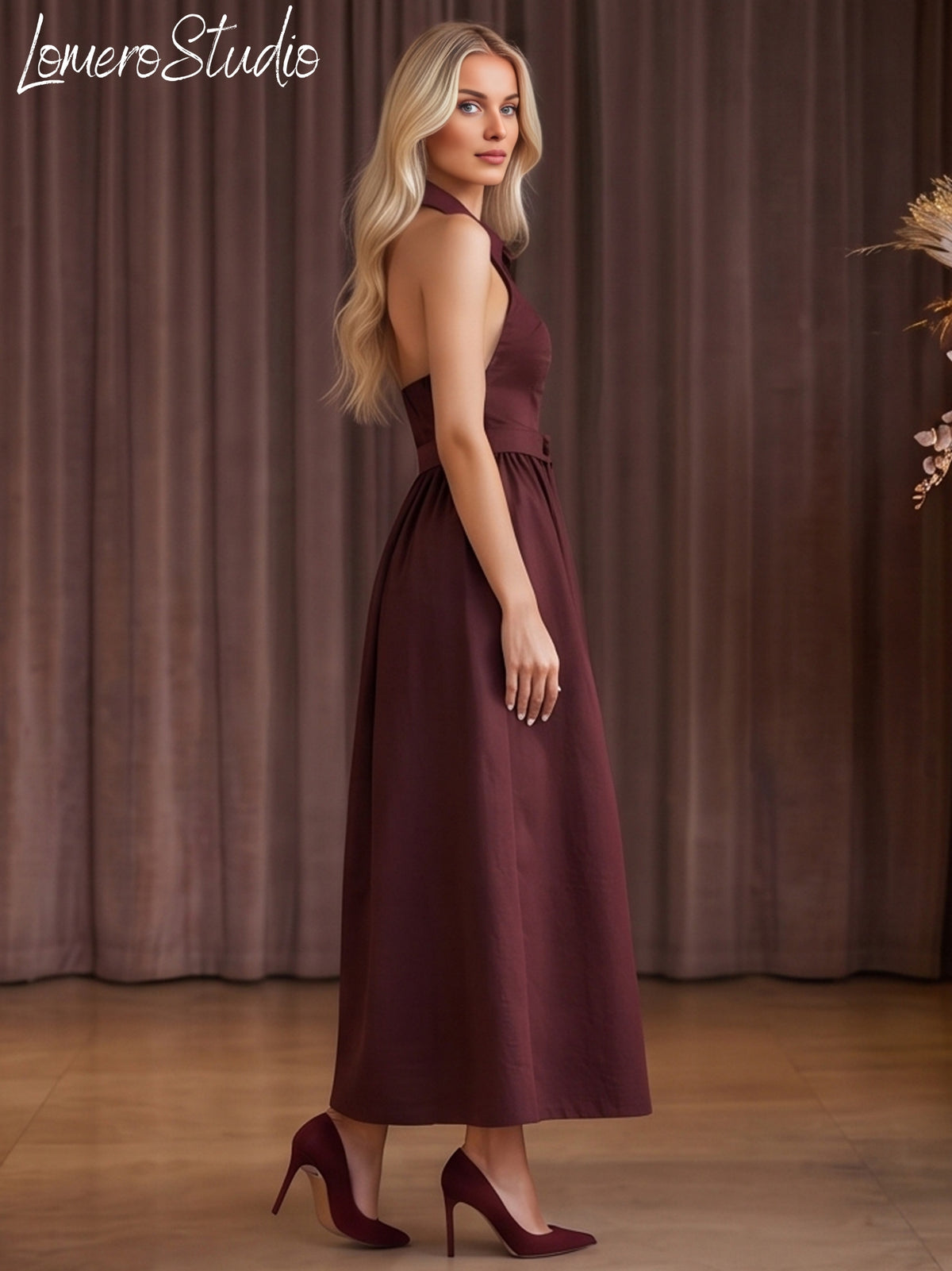 Trendy Sleeveless A-Line Dress for Women | Stylish Collared Belted Midi Dress, Casual Outfit
