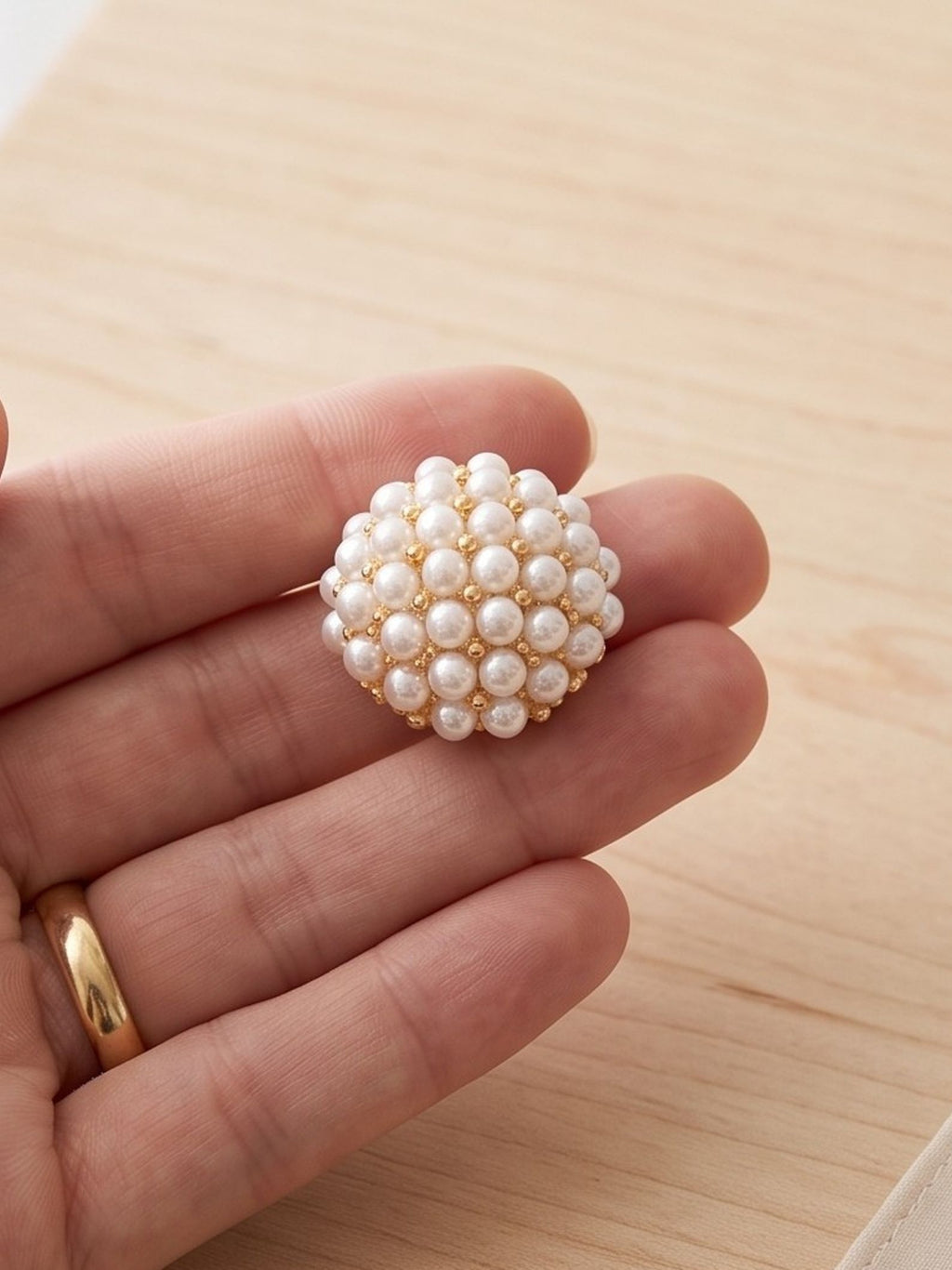 Pearl Cluster Clip-on Earrings