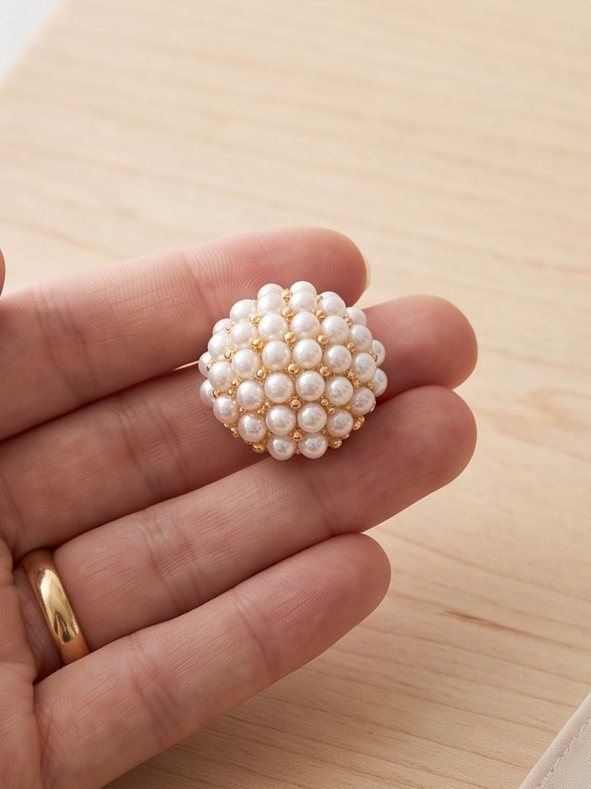 Pearl Cluster Clip-on Earrings