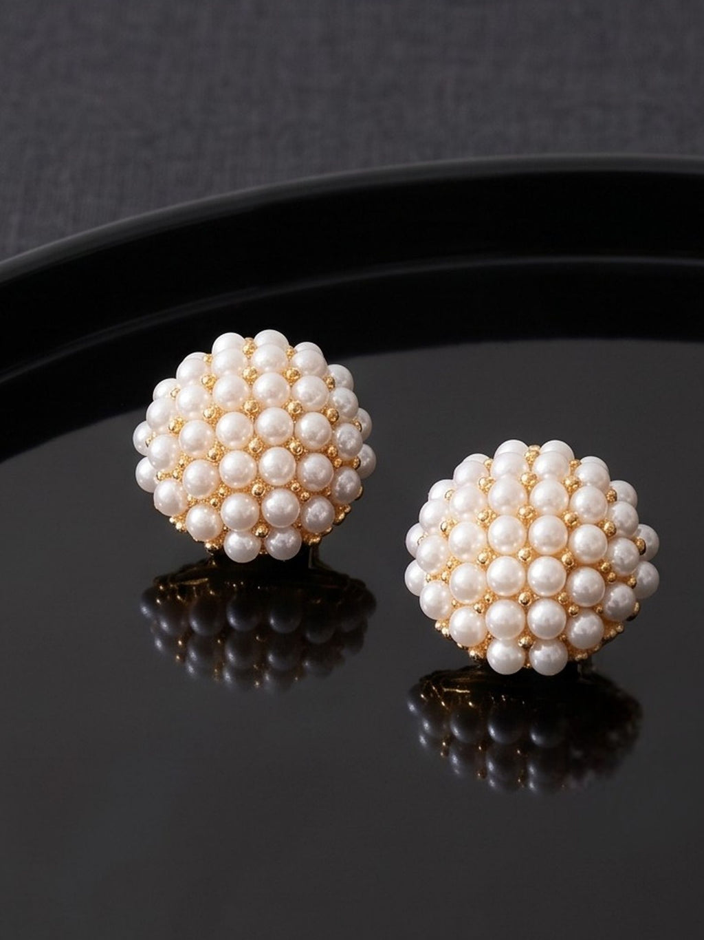 Pearl Cluster Clip-on Earrings