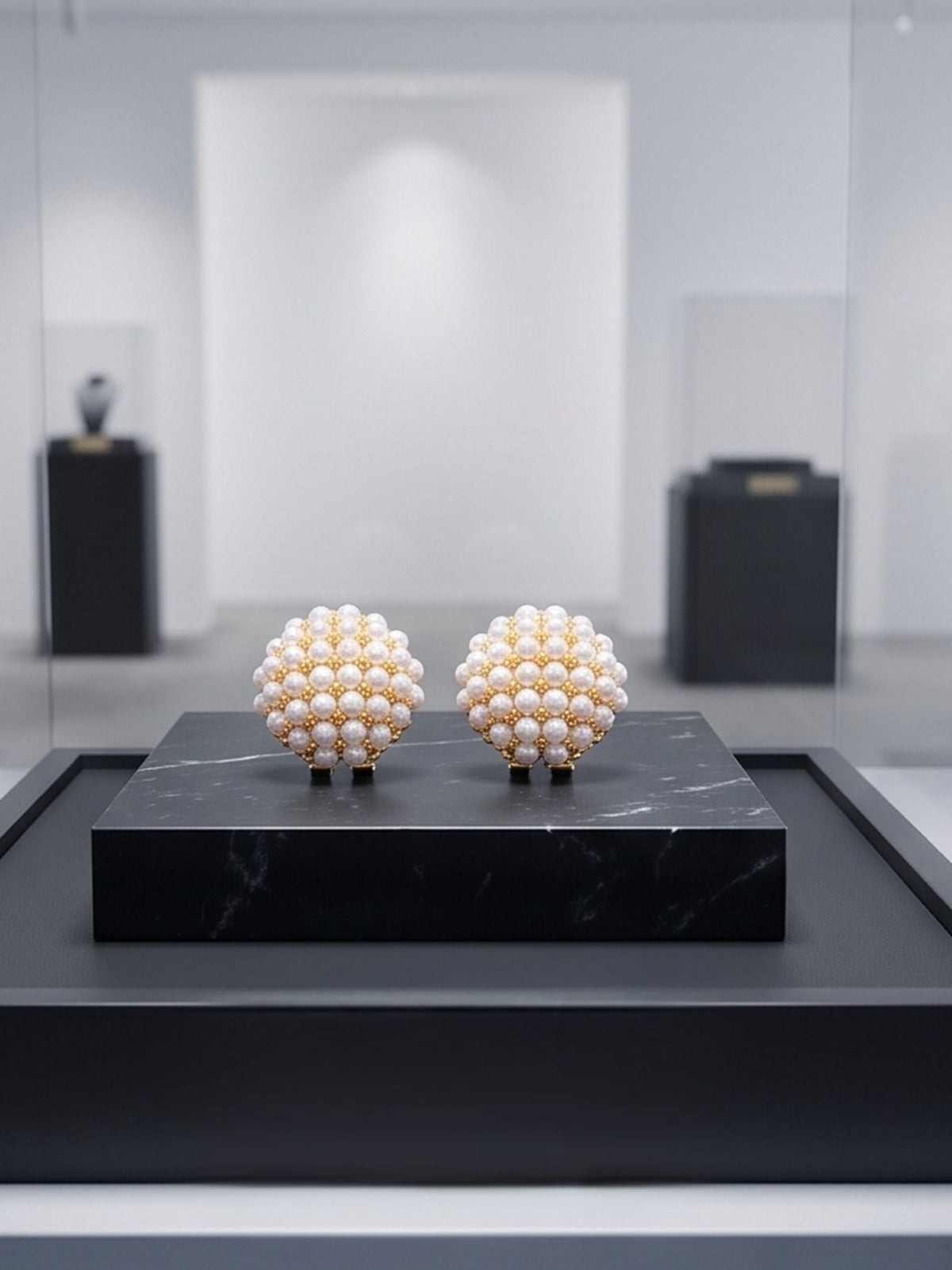 Pearl Cluster Clip-on Earrings